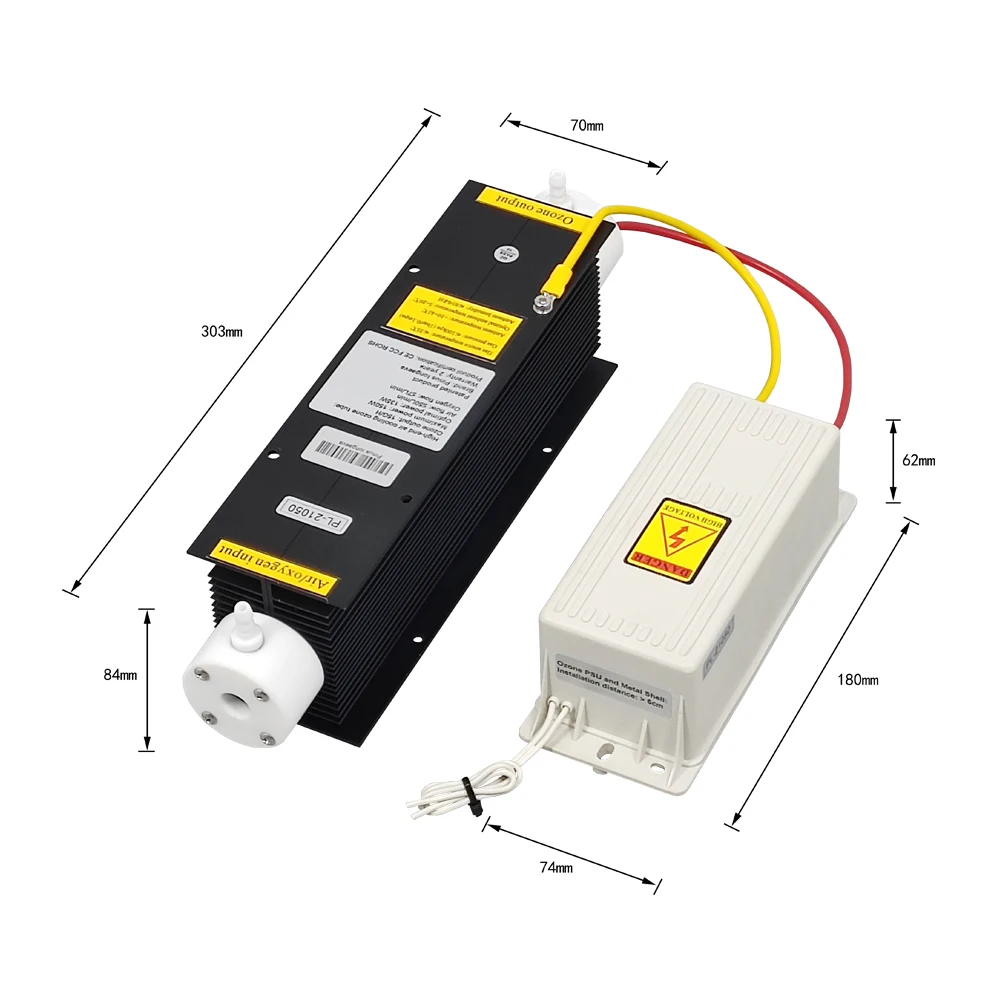 Prodotto brevettato CE FCC ROHS 15 G/H kit generatore di ozono componenti centrali unità di disinfezione dell\'ozono ad alta concentrazione