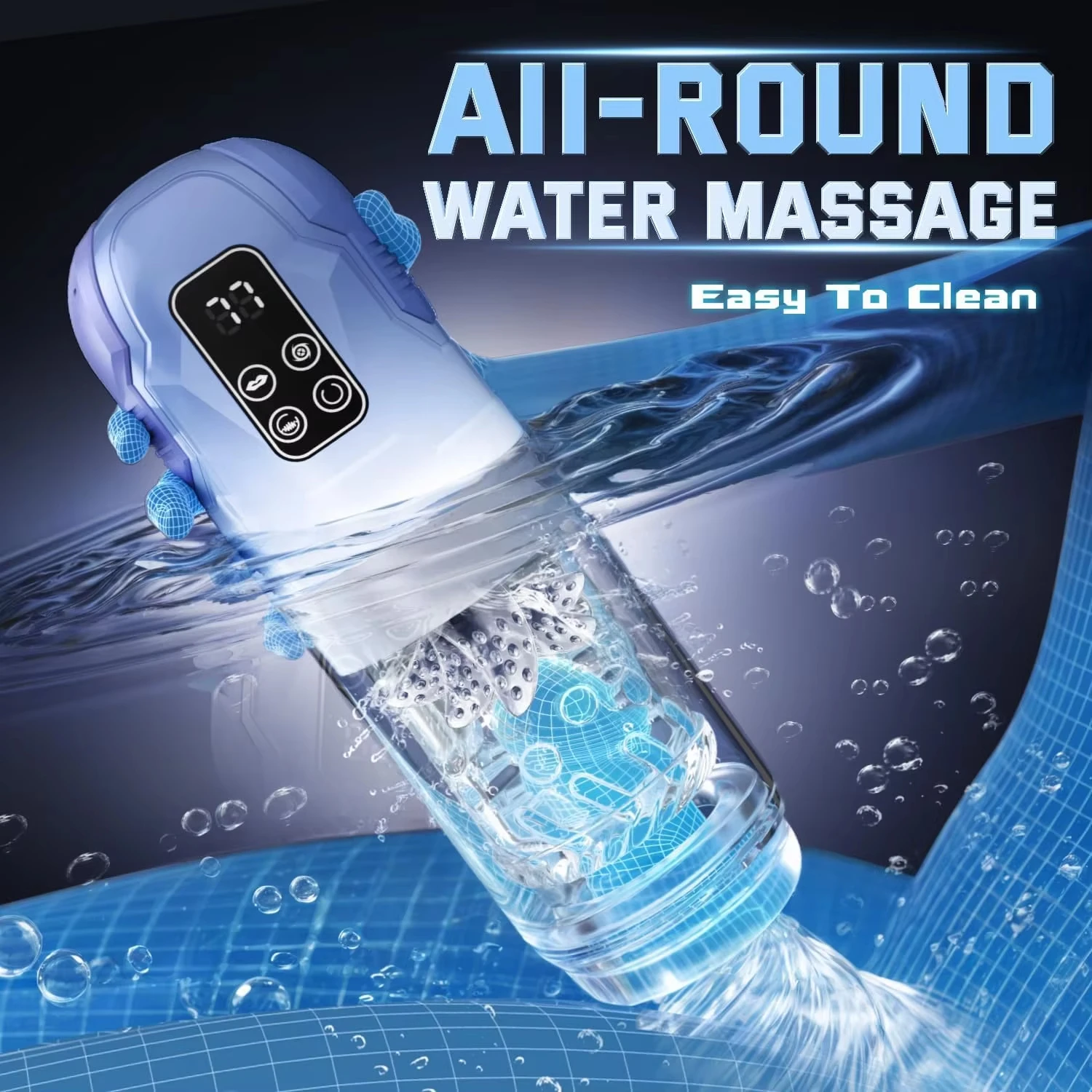 LCD التلقائي مص ذكر الاستمناء مضخة القضيب سبا المياه جيب حقيقي كس الضارب التوجه الدورية لعق لعبة الجنس للرجال