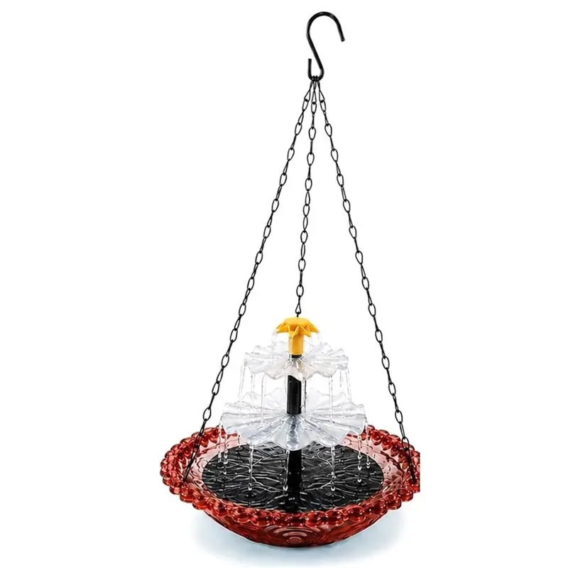 ABMH-Solar Cascade Hanging Bird Bath Fountain 2026, Solar Fountain Pump With Nozzles For Outdoor Garden Bird Baths