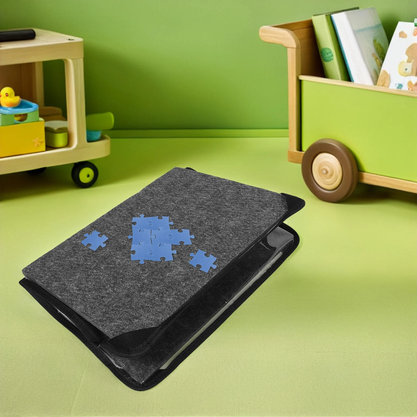 1 szt. Składana duża mata filcowa do przechowywania puzzli, zwijana, przenośna, z pokrowcem, pyłoszczelna, ochrona puzzli – Puzzle