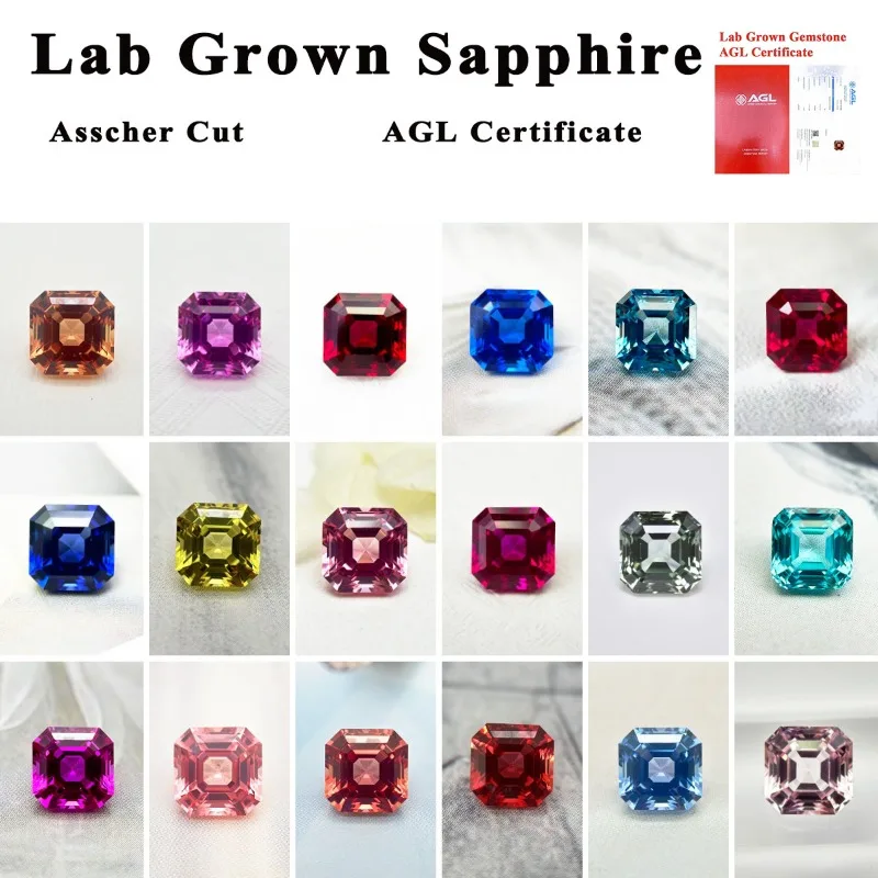 

Lab Grown Sapphire Asscher Cut Multiple colors Main materials DIY jewelry production Selectable AGL Certificate
