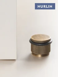 Nurlin Brass Stable New Knurled Door Stopper Gates Stop Adjustable 3cm Height Suitable For Installing Wooden And Cement Flooring