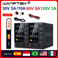 Wanptek Adjustable Laboratory DC power supply 30V 5A 10A Lab Bench Power Source Stabilized Voltage Regulator power 60V 5A 120V3A
