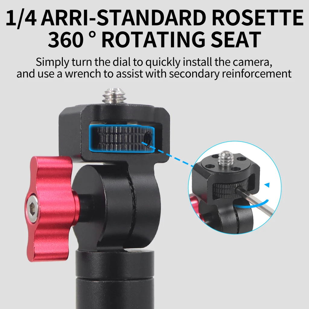 360° Schwenkbarer Schnellverschluss-Stativ-Kugelkopfadapter ARRI-Ausrüstung Magnetische Halterung für GoPro13 Insta360 DJI Action Pocket 4 Kamerahalterung – Detail 5