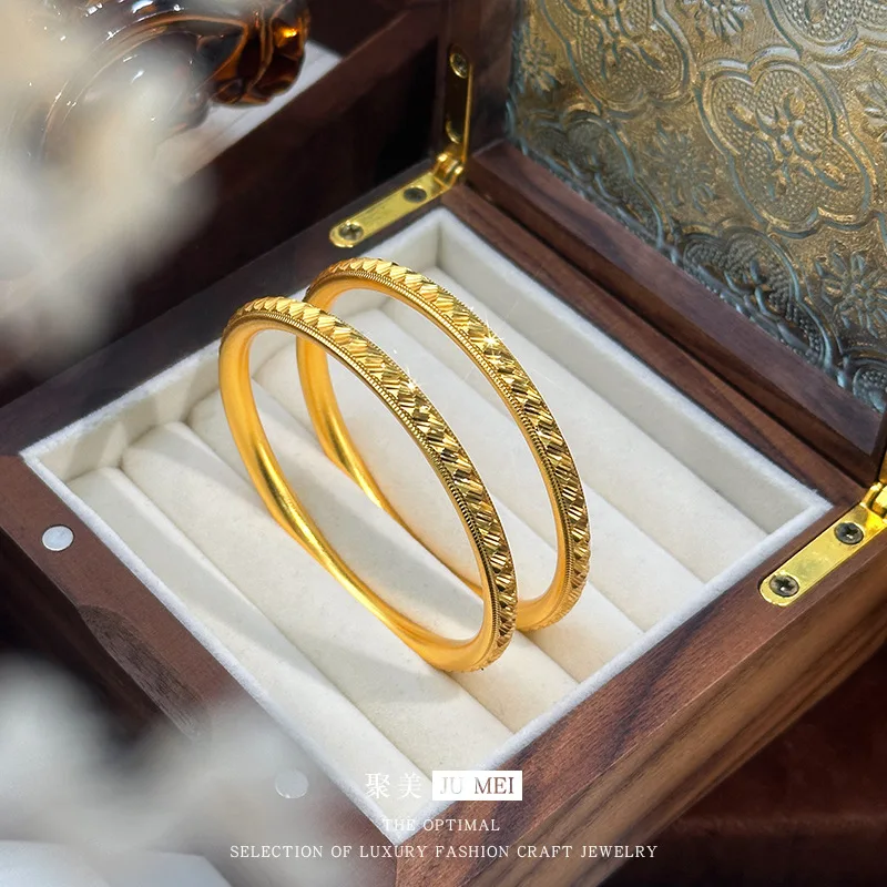 9999 24K real gold store same style women's gold bracelet exquisite luxury beautiful jewelry gift