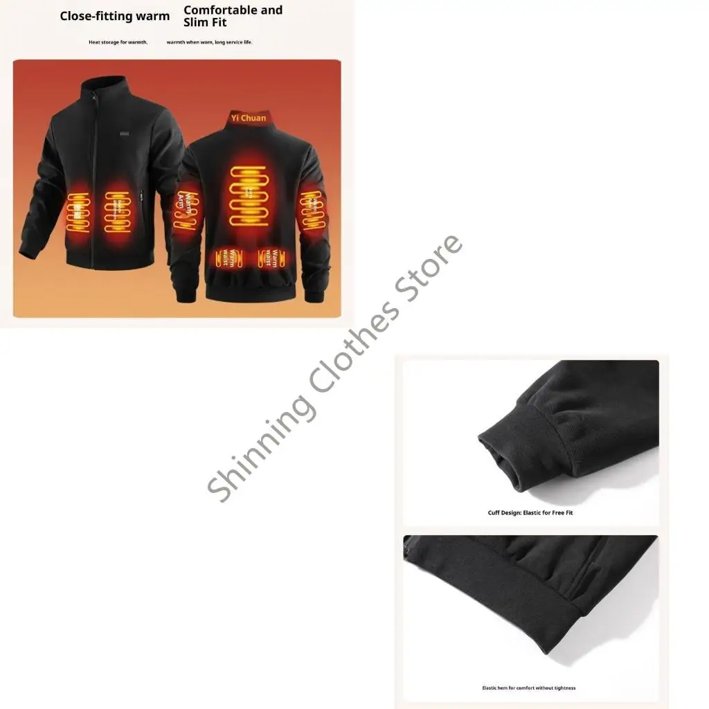 M68A Heated Fleece Jackets for Women Men with Battery Pack Zip Up Heating Coat Rechargeable Jackets for Outdoor Activities