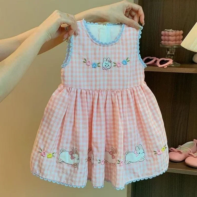 

Girls' Dress 2025 Summer New Vest Dress Fashionable Cartoon Dress for Baby Girls Kids Clothing