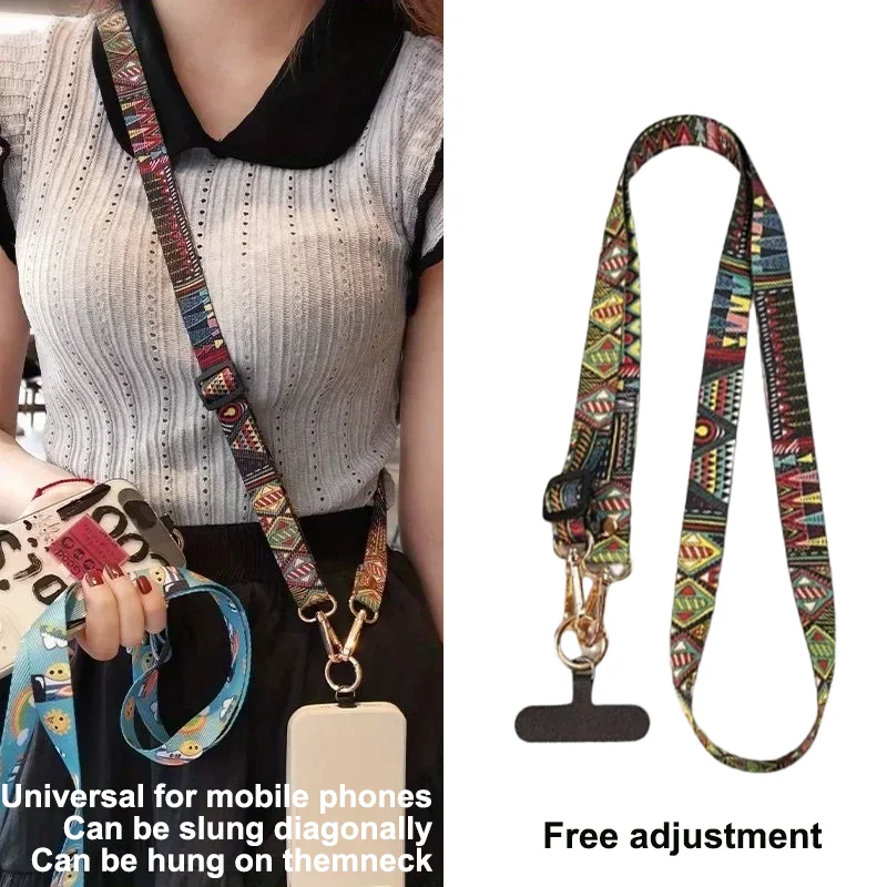 Retro-Telefon-Lanyard-Gurt, verstellbares Seil zum Aufhängen am Hals mit Dichtungsclip, Anti-Verlust-Universal-Lanyards für Handyhüllen