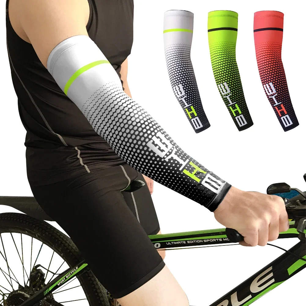 Manga de brazo deportiva de verano para hombre, ciclismo, correr, bicicleta, protección solar UV, funda protectora para puños, manguitos calentadores de brazos para bicicleta