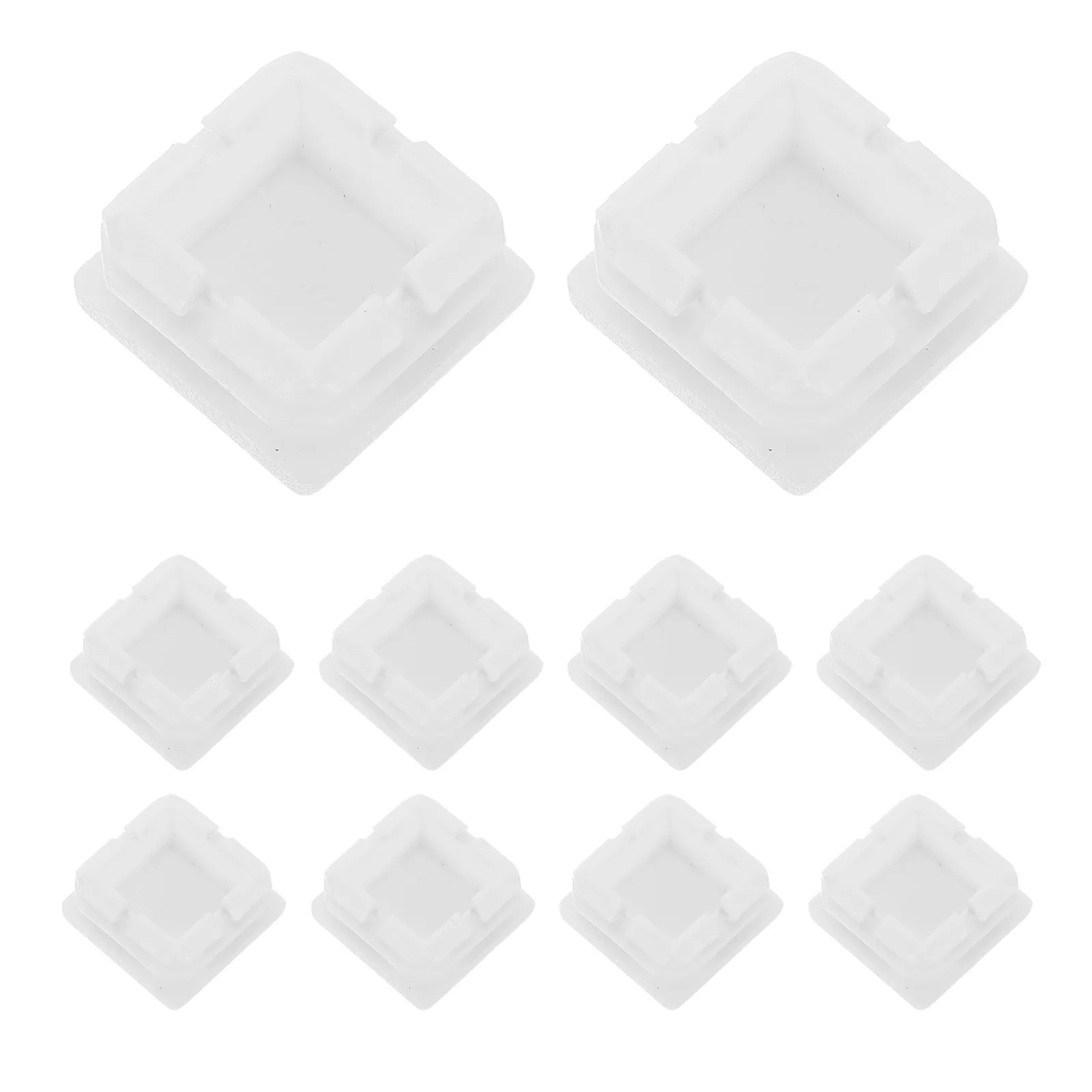 24Pcs Square Tube End Caps White Plastic Non Slip Tube Plug Inserts Furniture Legs Chair Post Table Fence Pipe Covers - view 2