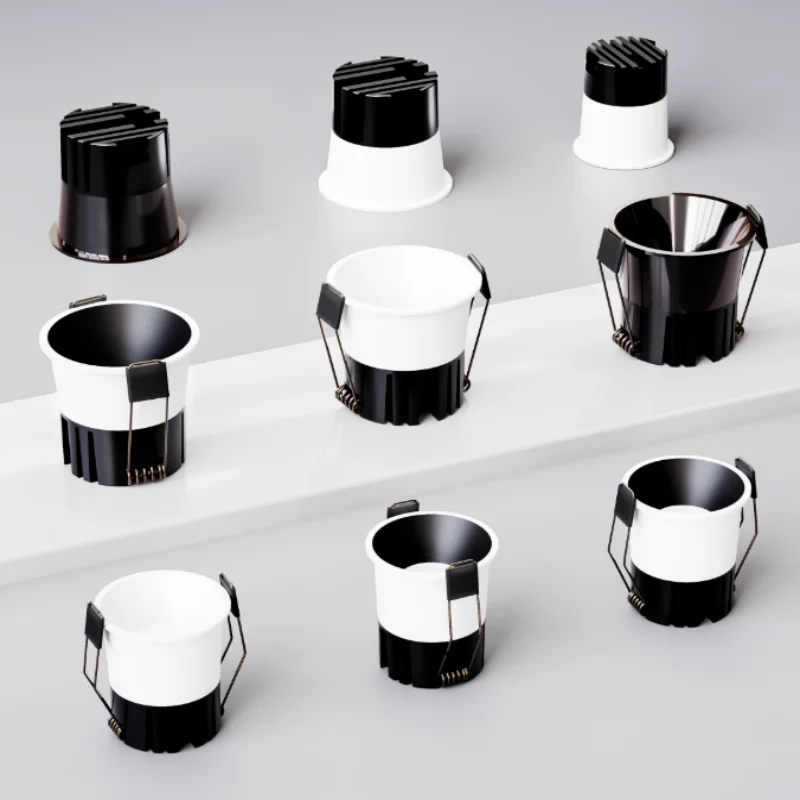 Designer ultra-narrow frame small hill spotlights with 55mm and 75mm openings, embedded deep cups, anti-glare wall wash lamps