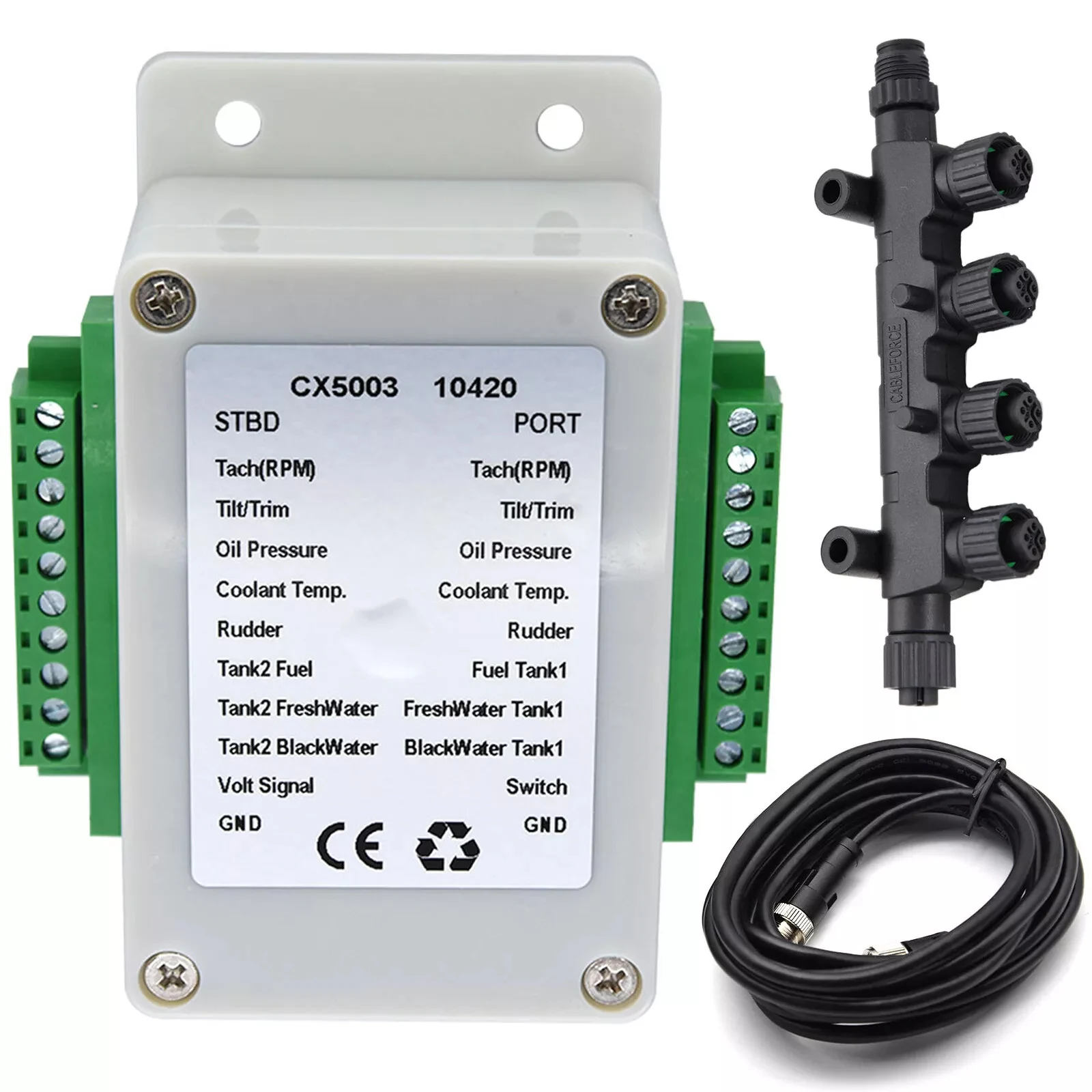

Dual Channel NMEA2000 Converter /N2K Converter 0-190 Ohm to 18 Sensors W/ Cable