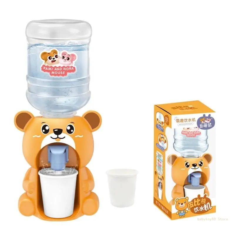 Y4UD Cartoon Dieren Vorm Mini Drink Water Dispenser Speelgoed voor Speelt Huis Simulatie Water Dispenser Servies voor Kinderen