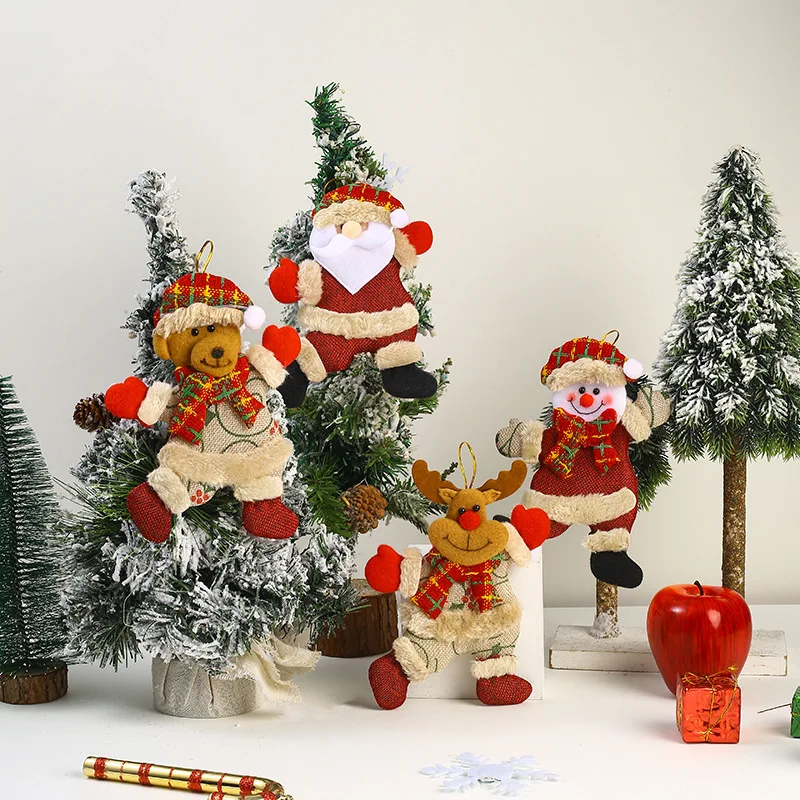 Christmas Mini Figurine Set Santa Snowman Deer Bear Lightweight Ornaments Festive Storytelling Gift