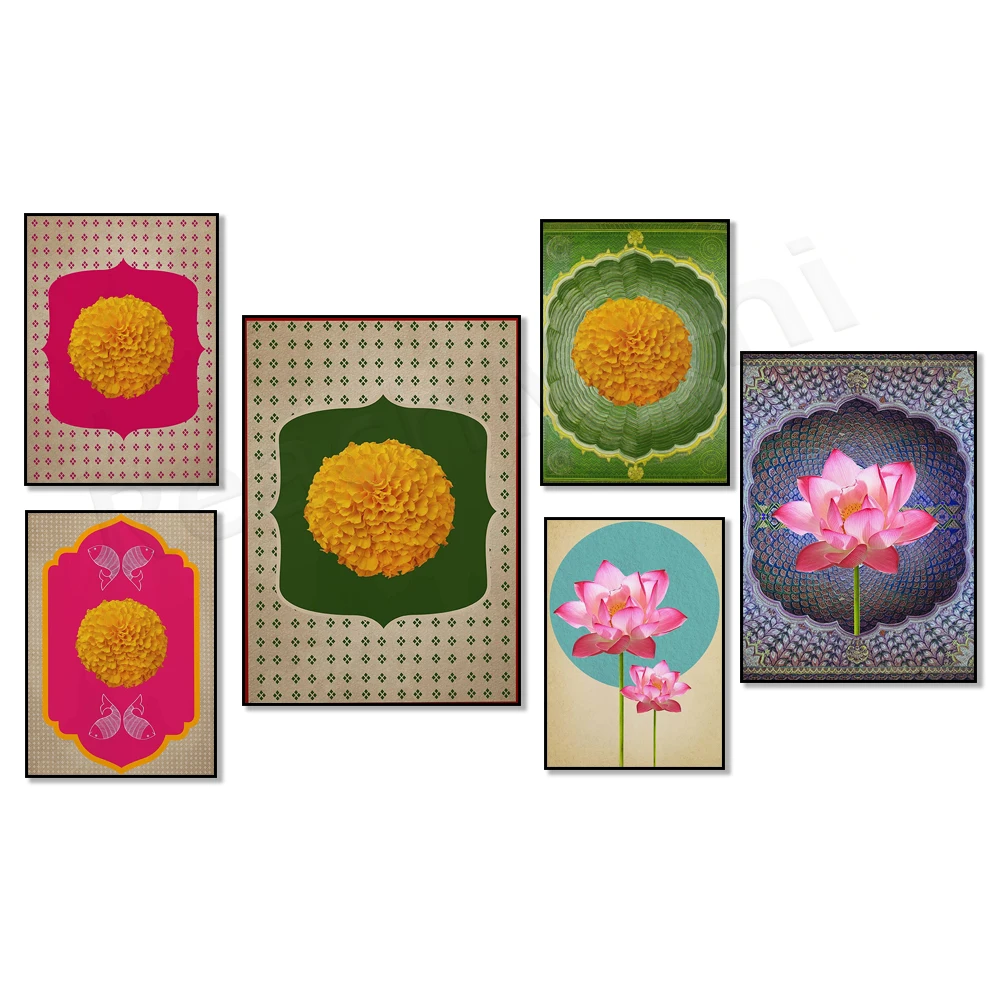 Loto indiano, calêndula, impre - Decorative Mirror avaliação e preço