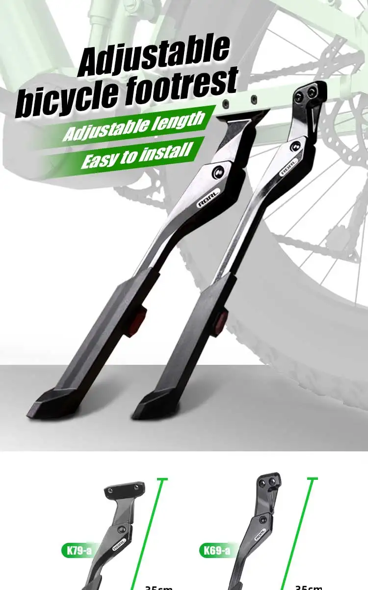 RBRL Fahrradständer, verstellbarer MTB-Fahrradständer, Aluminiumlegierung, verdickter Fahrrad-Seitenstützständer für 24–29 Zoll Rennrad-Elektrofahrrad – Detail 8