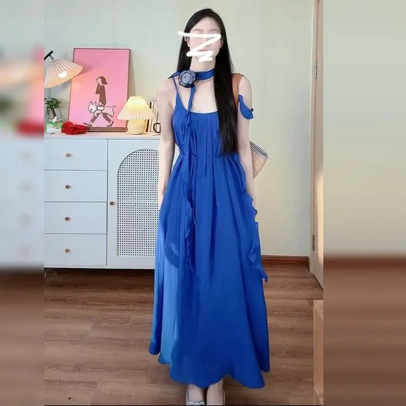 فساتين بلا أكمام للمرأة الذكرى الخريف شبكة مخرمة جوفاء شير الوهم إغراء مميزة فنية فريدة من نوعها الحديثة