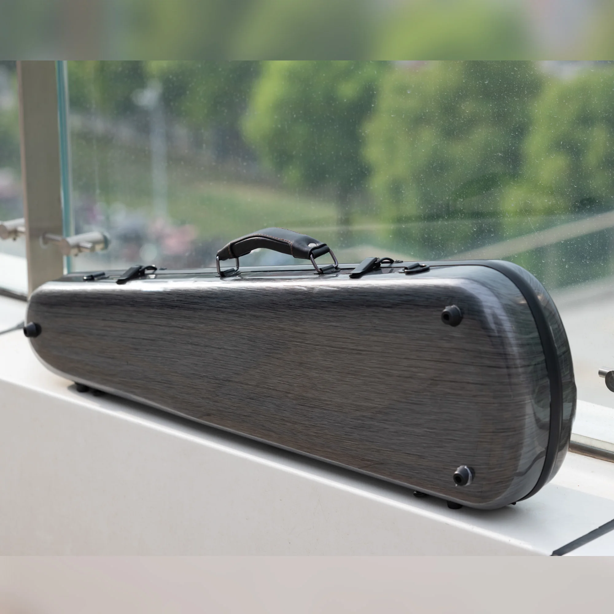 CHRISTINA Violin Case 4/4 Size Dark Gray/White/Black Available Triangular Lightweight Waterproof Carbon Fiber Double Shoulder