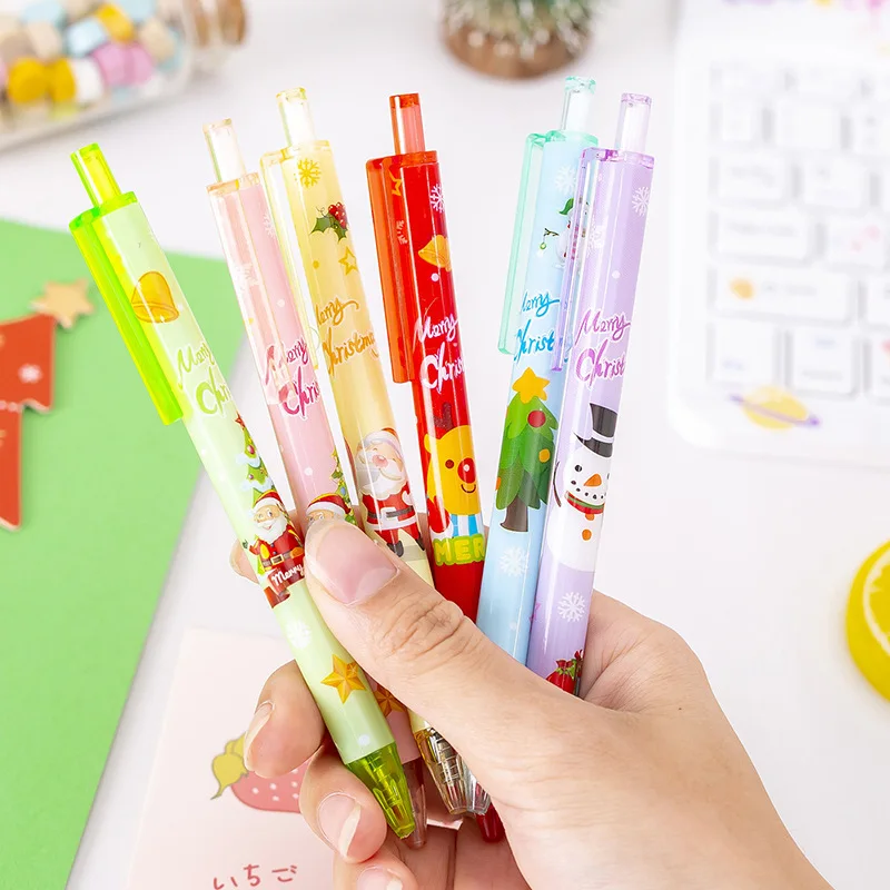 6 Piece Cute Gel Pen Cartoon Christmas Gift Press Stationery Funny Pens