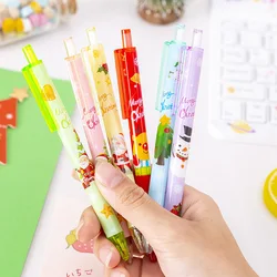6 Piece Cute Gel Pen Cartoon Christmas Gift Press Stationery Funny Pens
