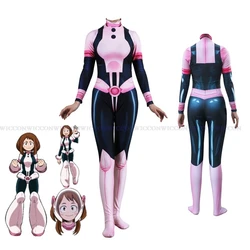 Anime  Asui Tsuyu Cosplay Costumes Jumpsuit OCHACO URARAKA Halloween Fancy Ball Suit Romper For Women Kids Lady Girls