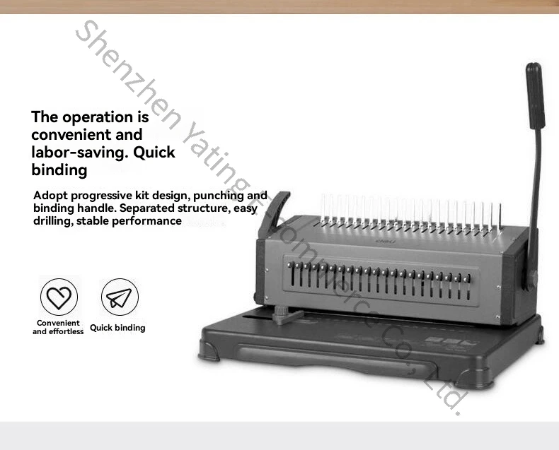 Binding Machine Strip Binding Machine 21/10 Hole Comb Rubber Ring Document Tender Brochure A4 Paper Manual Punching