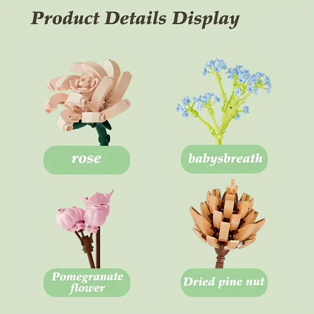 Bloque de construcción de madera, marco de fotos, decoración de pared, soporte de flores flotante DIY, exhibición colgante en el jardín del hogar, regalo de cumpleaños