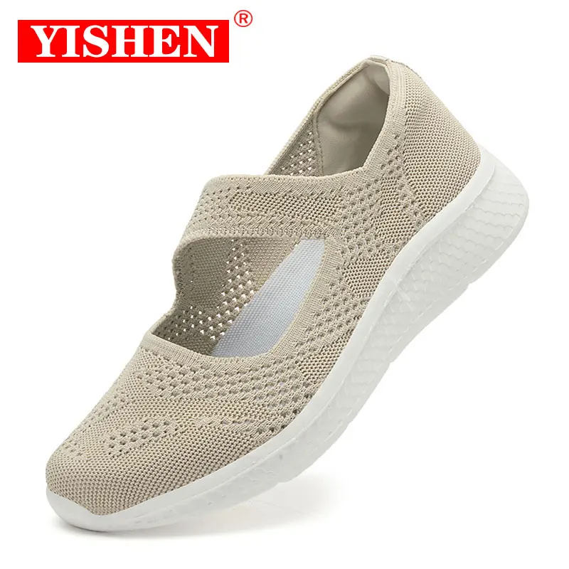 YISHEN Womens Shoes Mary Jane Slip On Breathable Walking Shoes Lightweight Cozy Casual Shoes Elderly Sneakers Zapatos De Mujer