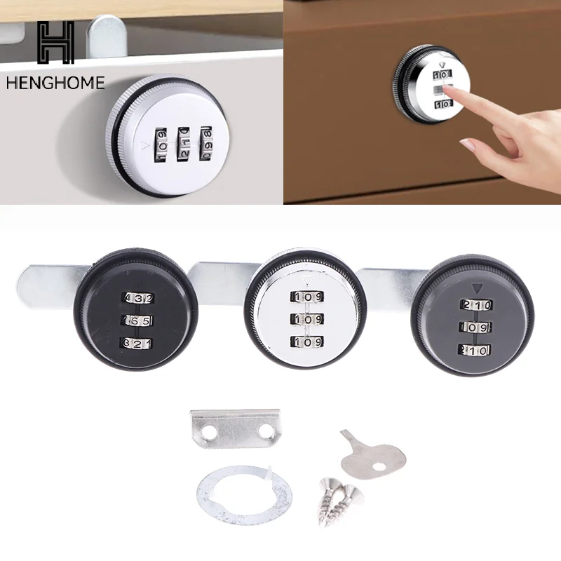 1pc 3 Digital Code Combination Cabinet Lock Zinc Alloy Password Locks Security Home Automation Cam Lock For Mailbox Cabinet Door