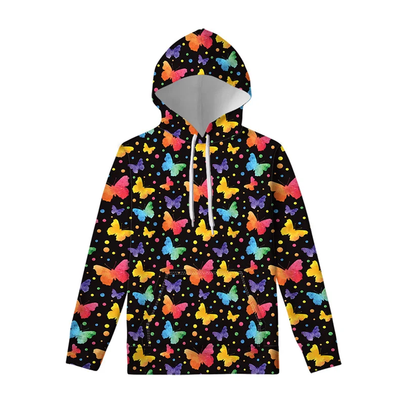 Autumn Colorful Butterfly 3D Print Hoodies Men Women Fashion Casual Sweatshirts Oversized Hoodie Pullovers Tracksuit Clothing