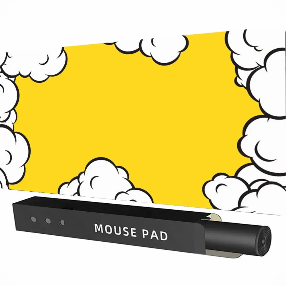 Cartoon White Cloud Border Mouse Pad Large Waterproof Desk Mat Non Slip Rubber Gaming Office Multi Color Available