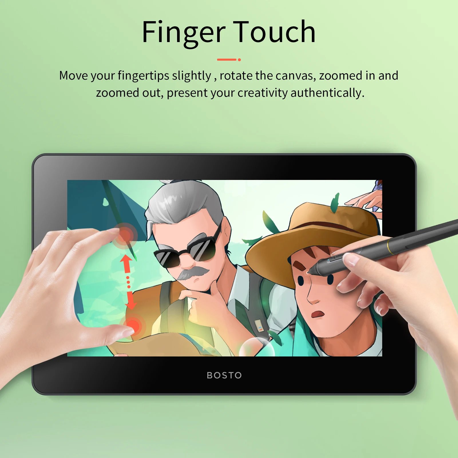 BT-12HD Portable 11.6 Inch HD H-IPS LCD Graphics Drawing Tablet 1366*768 Display Tilt Function USB-Powered Drawing Tablet
