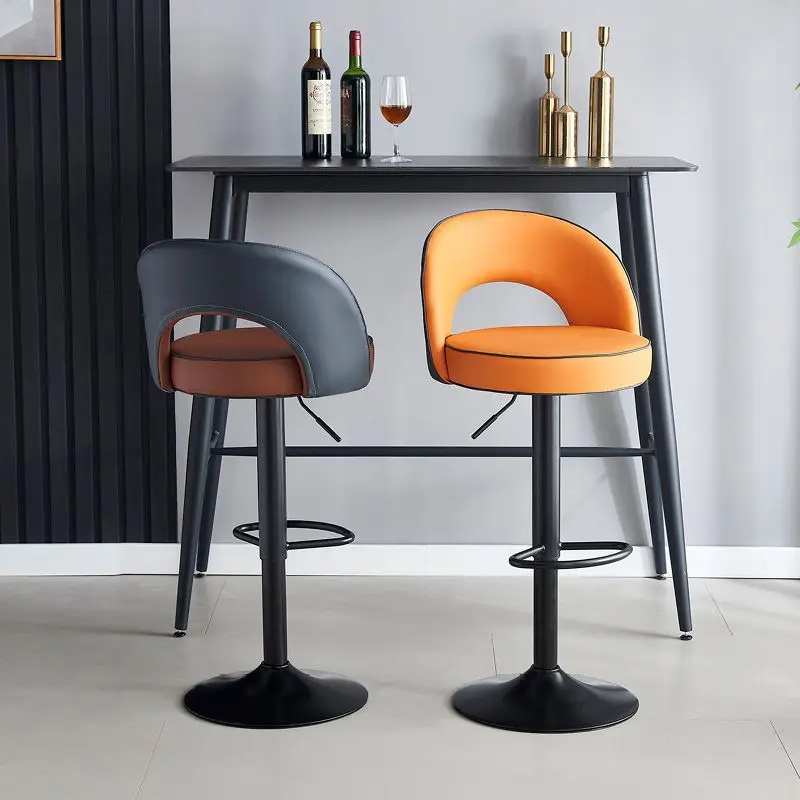

Light luxury bar chair household lift high stool modern simple backrest stool hotel front desk cashier commercial bar stool