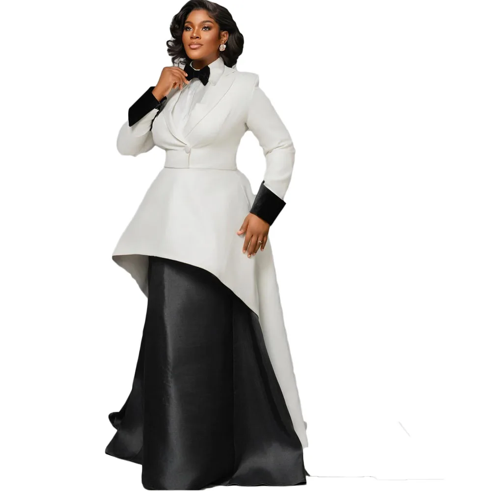 Ternos de saia feminina estilo designer, 2 peças, plus size, blazer curto e saia hi-lo, roupa personalizada para festa de baile