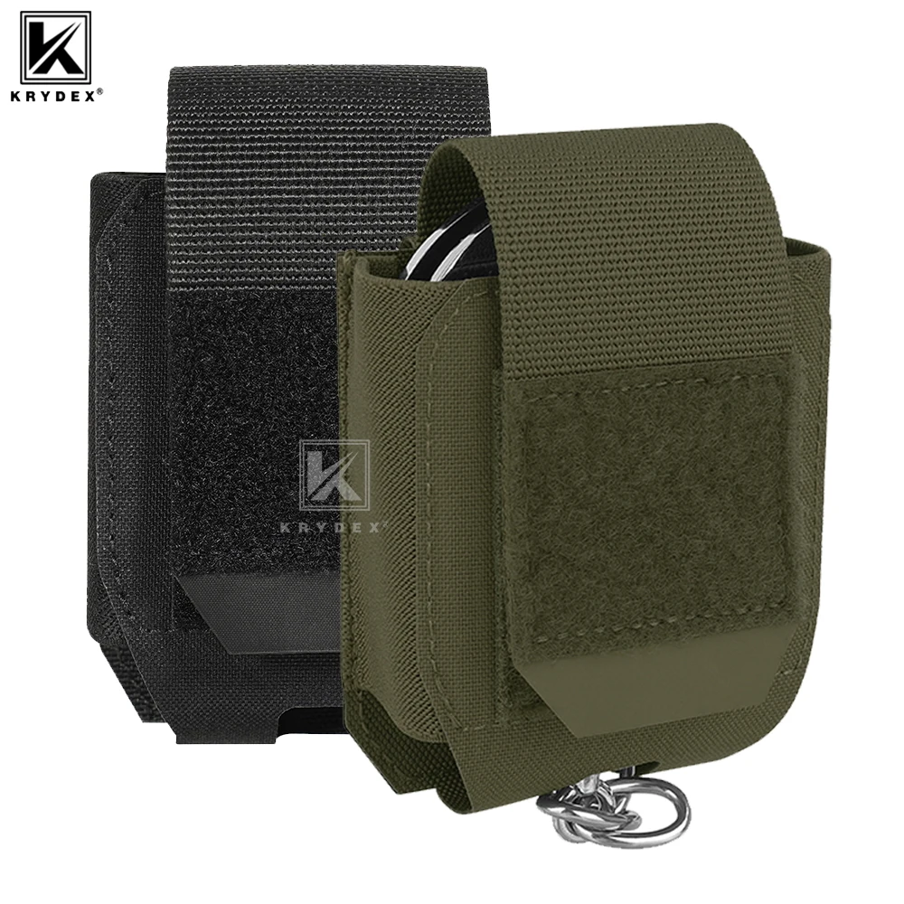 KRYDEX Tactical MOLLE Handcuff Pouch Law Enforcement Cuff Holder Low Profile Modular Handcuff Holster For Duty Belt Vest
