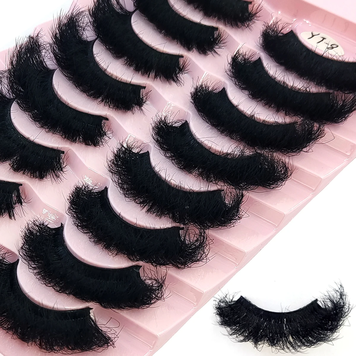 HBZGTLAD 5/8 Paar natürliche russische gestreifte Nerzwimpern 3D-falsche Wimpern Volumen gewellte falsche Wimpern Wimpernverlängerung Make-up – Detail 21