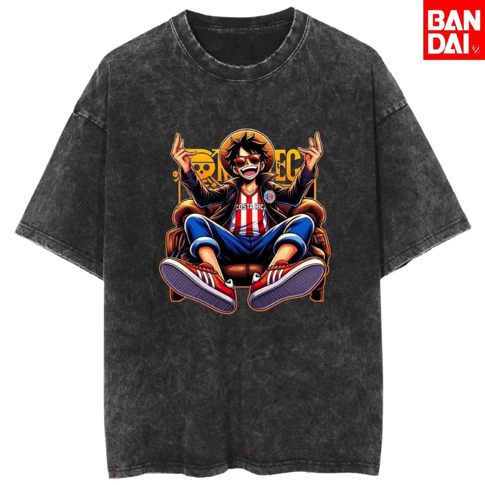 

Футболка One Piece Chopper The Beast мужская, летняя, винтажная, с эффектом кислотной стирки, оверсайз, граффити, уличный стиль, Harajuku, Y2K, 2026