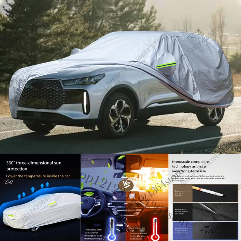 Full Car Cover Compatible with Chery Tiggo 4 Pro 20-25 All-Weather Sun Rain UV Dust Proof Rain Outdoor Indoor Protect