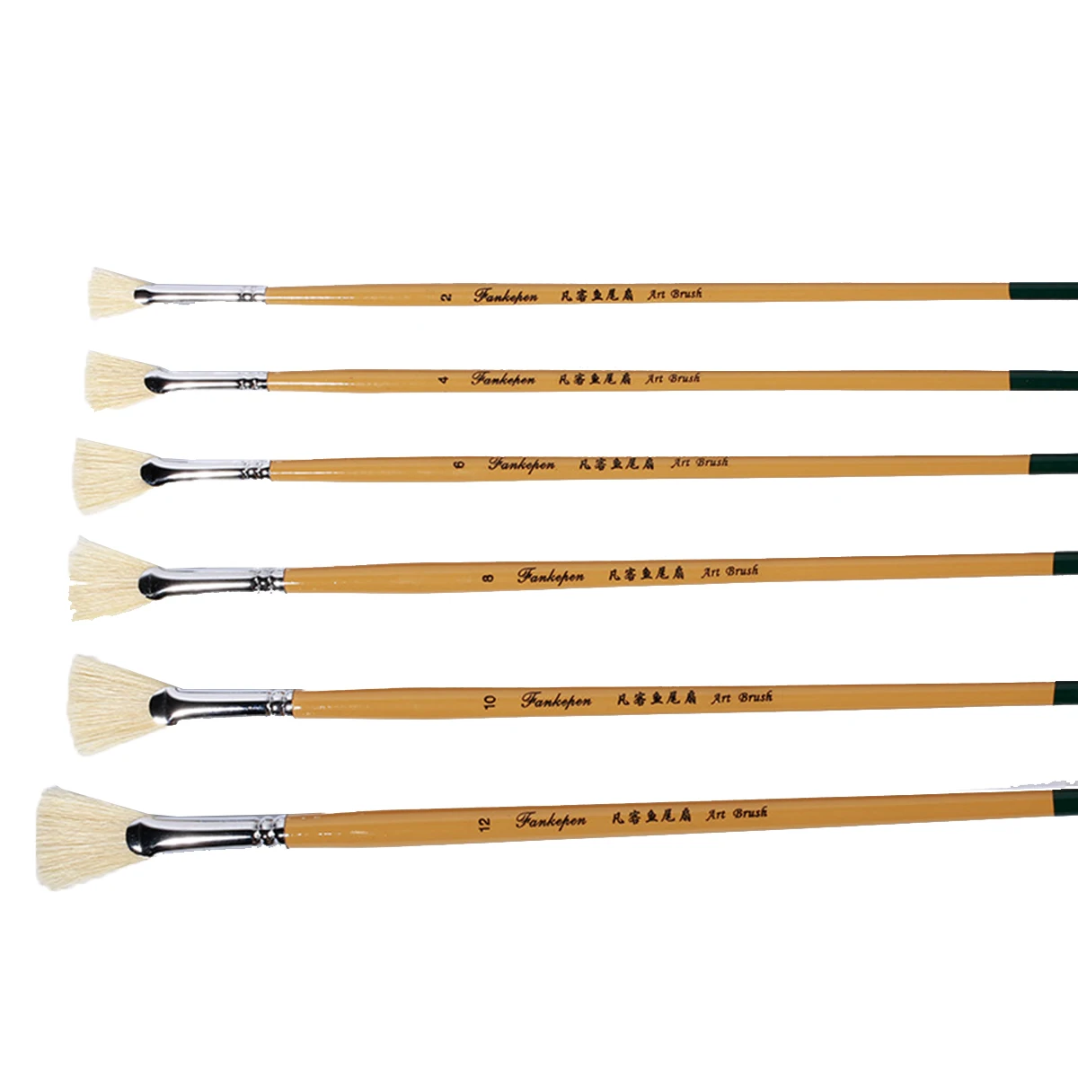 

6 PCS Fan-shaped Brush Weasel Hair Watercolor Paint Brushes Oil Artists Professional Supplies Major