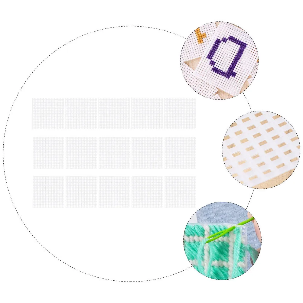 

25 Pcs Braided Gaskets Mesh Material for Crafts Handicrafts Supplies Needlework Canvas Embroidery DIY Plastic Crafting