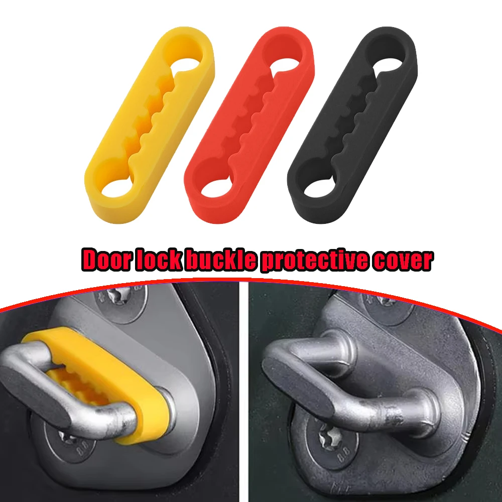 

CA1 Set Door Lock Latch Protective Covers Silicone Car Door Lock Cover Anti Collision Soundproofing Absorber Pads Accessories