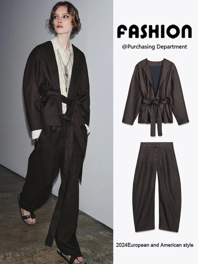 

Новые женские круглые длинные брюки Ne Jaet, осень 2024, длинные брюки со средней талией, этнический сценический костюм, традиционный китайский Dr Faionable Lad...