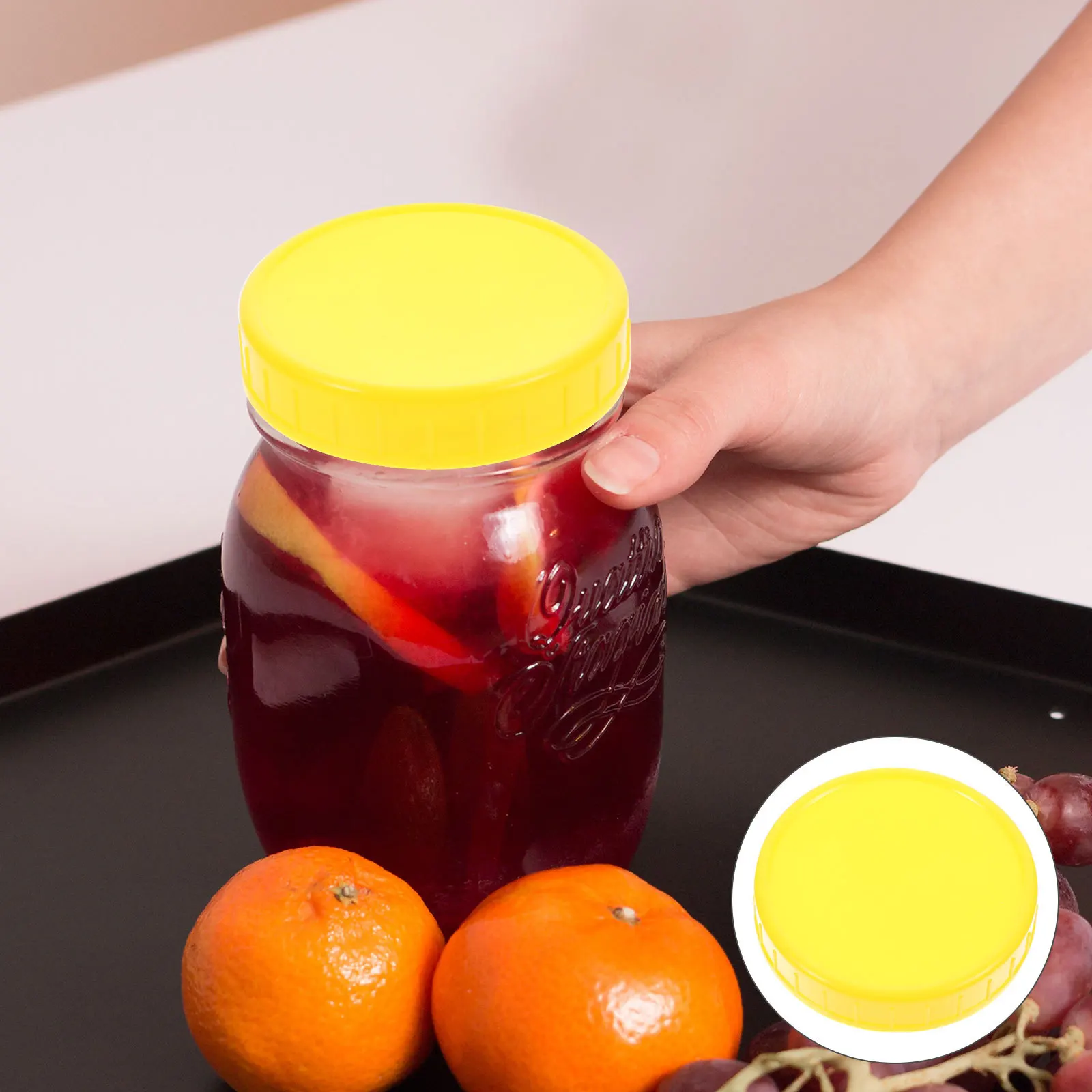 

10Pcs Large Mouth Jar Lids Plastic Sealing Covers Leak-Proof Bottle Caps for Mason Jars Food Storage Kitchen Jar Lids