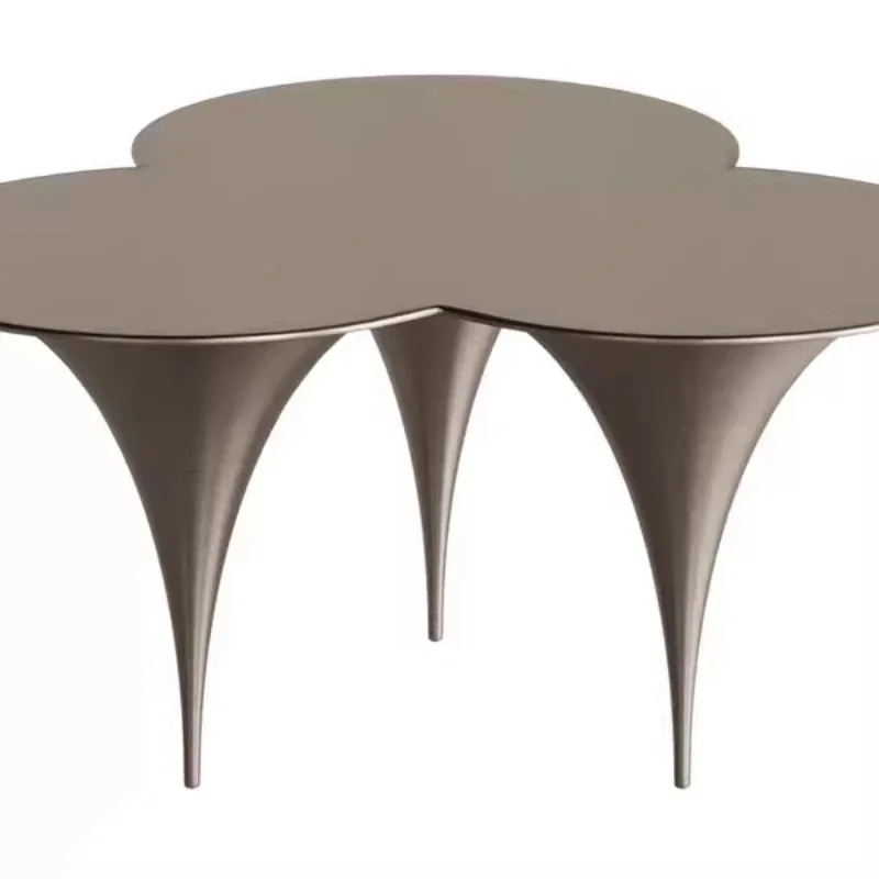Round table artistic marble round special-shaped table designer modern light luxury high-end clover coffee table