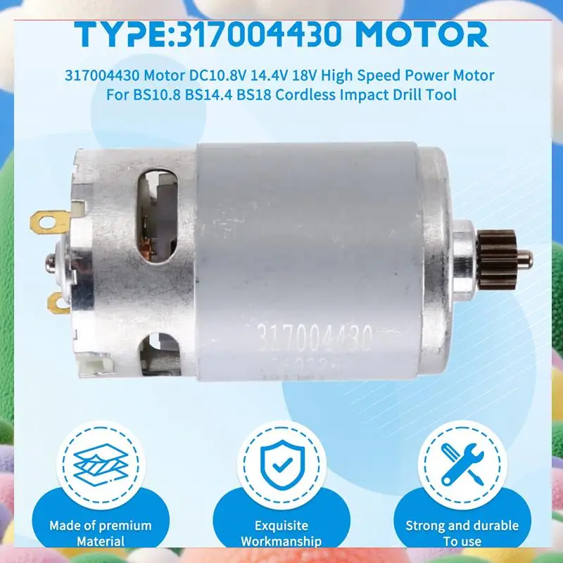 

317004430 Motor DC10.8V 14.4V 18V High Speed Power Motor For METABO BS10.8 BS14.4 BS18 Cordless Impact Drill Tool-AS97