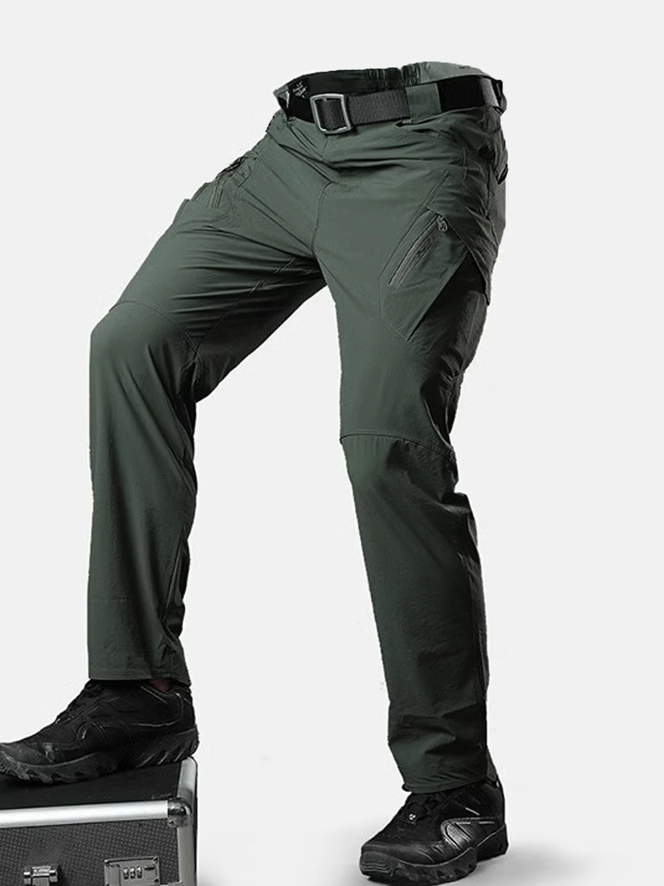 

Men's Casual Tactical Pants Multi-Pocket Outdoor Hiking Wear-Resistant Straight Work Pants