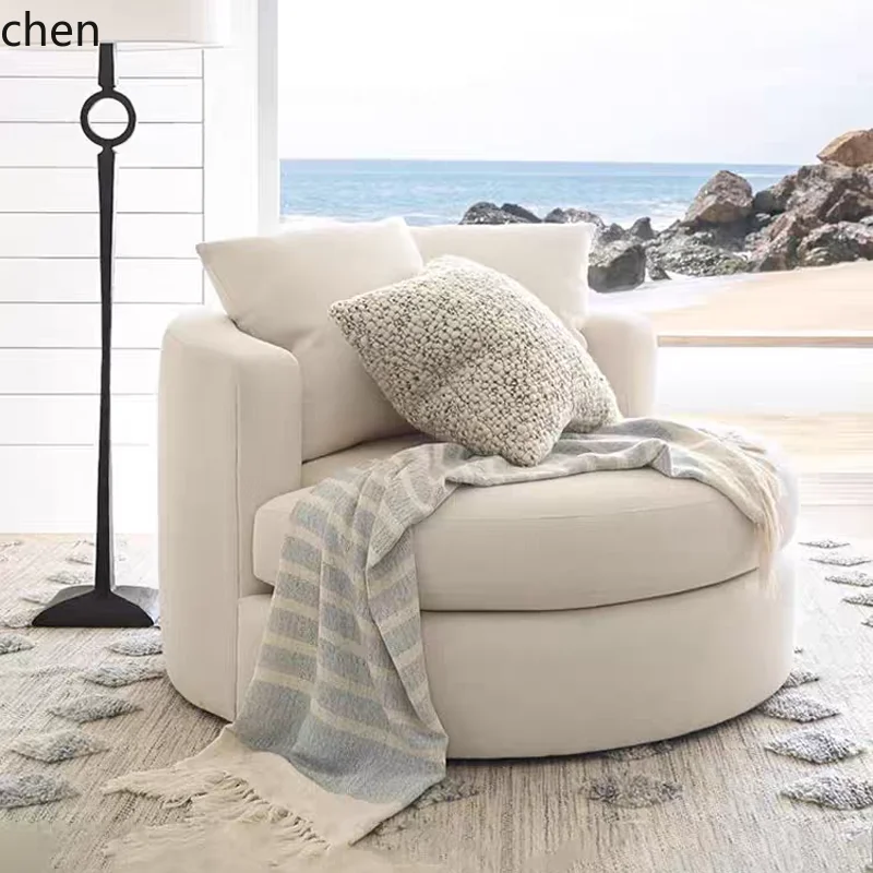 

QZT round single sofa living room bedroom rotatable lazy leisure chair balcony