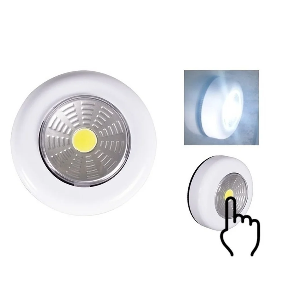 2 pièces LED alimenté par batterie sans fil veilleuse bâton robinet tactile pousser sécurité placard armoire cuisine applique murale