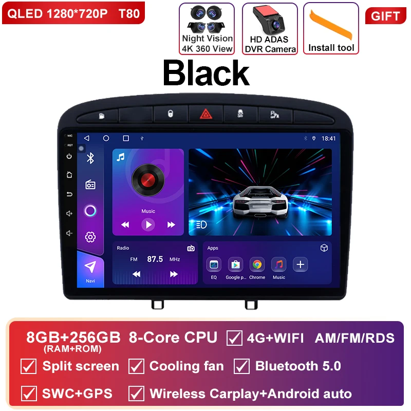 Android 16 autoradio voor Peugeot RCZ 308 SW 2007-2015 408 2012-2020 Multimedia Navigatie GPS Carplay Auto Head Unit 4G WIFI BT