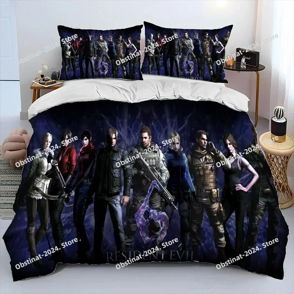 3D R-Resident Evil Games Gamer Bedding Set Printed single Comforter Quilt Duvet Cover Pillow Case 3 Pieces Sets Kids Adult Size